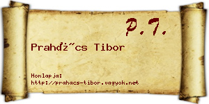 Prahács Tibor névjegykártya
